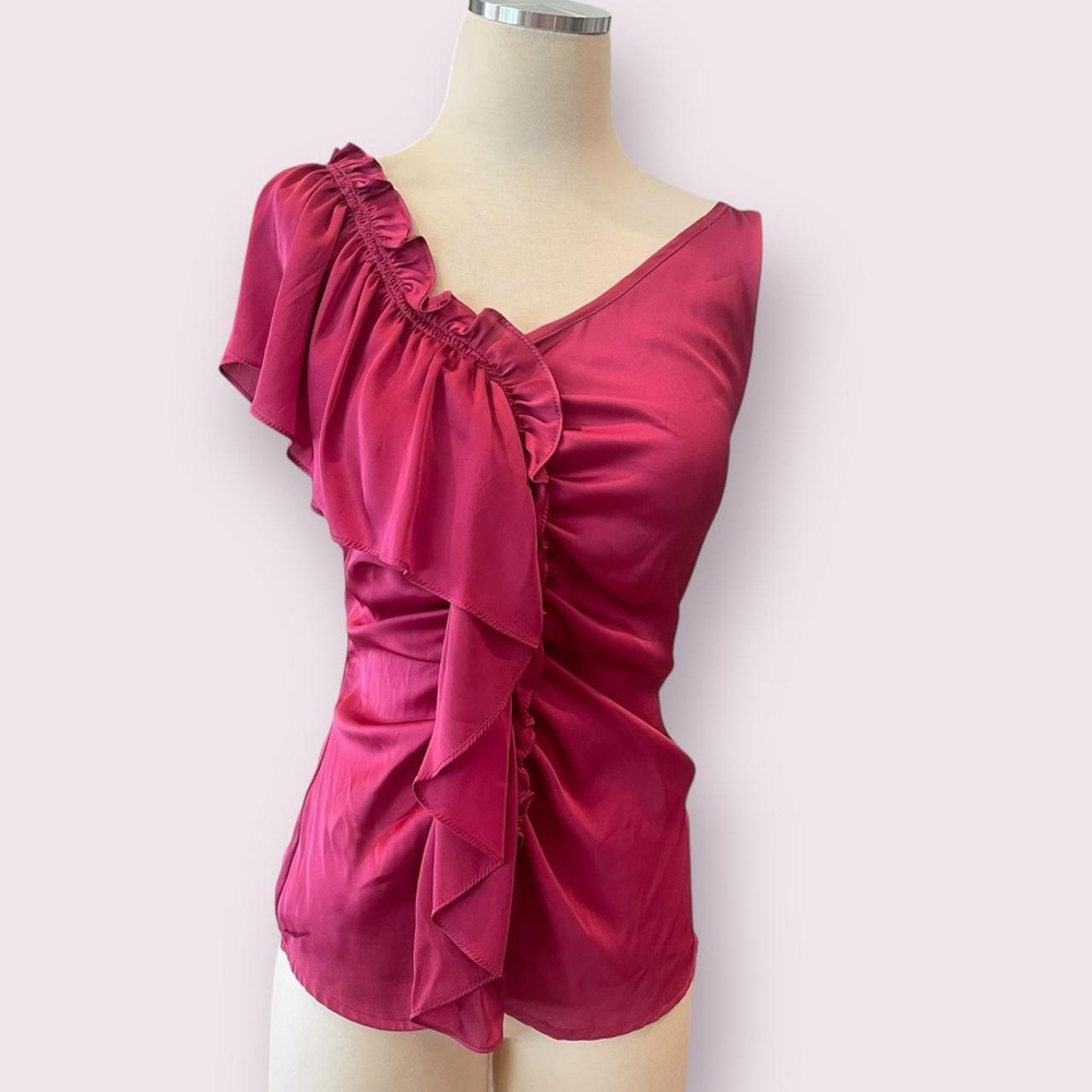 Pink BISOU BISOU sleeveless ruffle top